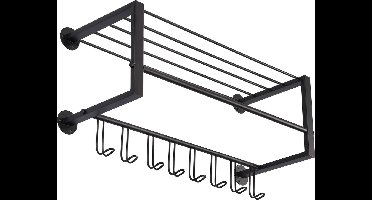 Kapstok Small-Black B 70 cm H 37 cm zwart