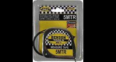 Benson Rolmaat - Meetlint - Chroom - 5 meter - 19 mm - Duurzaam en Slijtvast