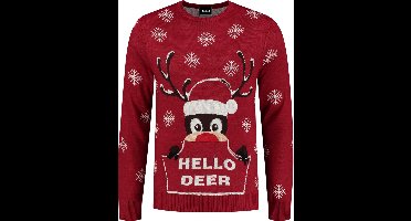 Foute Kersttrui Dames & Heren - Hello Deer - Kerstcadeau Volwassenen - Dames en Heren - Maat S