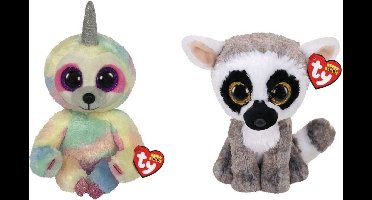 Ty - Knuffel - Beanie Buddy - Cooper Sloth & Linus Lemur