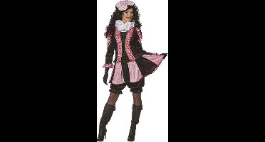 Piet Kostuum | Roze Gestreepte Piet Dames | Vrouw | Maat 38 | Sinterklaas | Verkleedkleding