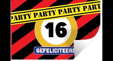 Muurstickers - Sticker Folie - Verjaardag - 16 Jaar - Jubileum - 30x20 cm - Plakfolie - Muurstickers Kinderkamer - Zelfklevend Behang - Zelfklevend behangpapier - Stickerfolie