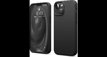 Hoesje Geschikt voor iPhone 13 Mini – Liquid siliconen backcover – Zwart