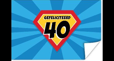 Poster Verjaardag - 40 jaar - Cadeau - 30x20 cm