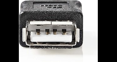 Nedis USB-A Adapter - USB 2.0 - USB-A Female - USB-A Female - 480 Mbps - Rond - Vernikkeld - PVC - Zwart - Doos