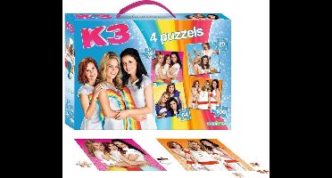 Studio 100 K3 Puzzel 4 in 1 - Met handvat en 100 stukjes