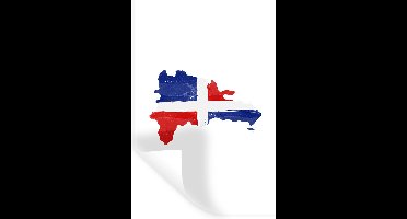Muurstickers - Sticker Folie - Dominicaanse Republiek - Kaart - Vlag - 20x30 cm - Plakfolie - Muurstickers Kinderkamer - Zelfklevend Behang - Zelfklevend behangpapier - Stickerfolie