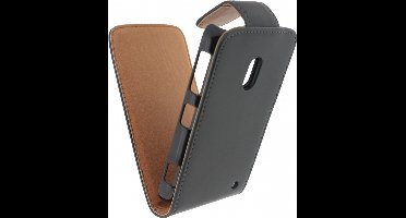 Nokia Lumia 620 Hoesje - Xccess - Serie - Kunstlederen Flipcase - Zwart - Hoesje Geschikt Voor Nokia Lumia 620