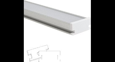 1 meter led profiel voor vloer - Inbouw - Compleet incl. afdekkap - Led strip profiel - Wit