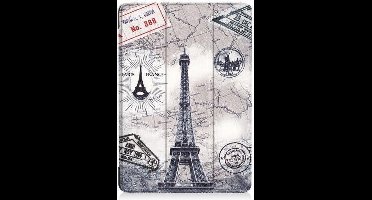 iPad hoes 2018 Eiffeltoren Print - iPad hoes 2017 - iPad hoes 6e generatie trifold case- iPad 2018 hoes - iPad 2017 hoes -Hoes iPad 2018 book case smart cover - Ntech