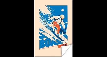 Poster Quotes - Snowboard - 'Snowboard club' - Spreuken - 20x30 cm