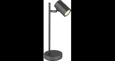 Tafellamp Bureaulamp Leeslamp grijs Spot beweegbaar, metaal aluminium, 1x GU10 fitting, LxBxH 16.5x12x35cm