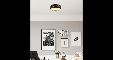 Globo plafonniere Tunno - zwart - metaal - 38 cm - ingebouwde LED-module - 15342D1