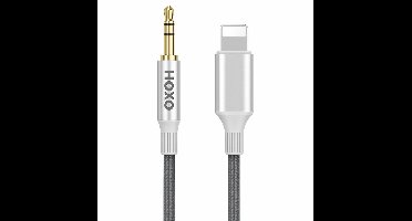 Aux Kabel - Geschikt voor Lightning - Gevlochten Kabel 1 Meter - 3.5mm Jack - Audio kabel voor Auto, Radio en Koptelefoon