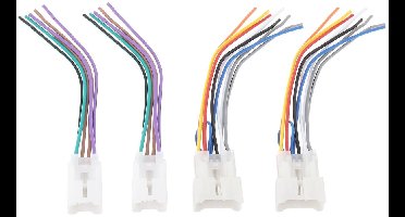 2 sets autoradio kabelboom 10-pins stekker harnas 6-pins stekker harnas compatibel met Toyota 87-Up Power 4 Speaker Geschikt voor Scion