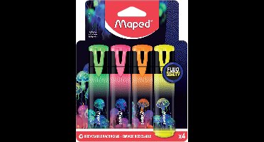Maped markeerstiften DEEPSEA PARADISE, wigpunt, 4 stuks