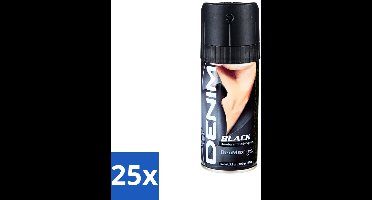 25 x Denim - Deodorant Aerosol - Black Geur - Voor Mannen - 150 ml - Deodorant Spray Mannen - Deodorant Aerosol - Deodorant Spray 150 Ml - Denim Black Deodorant - Mannelijke Geur