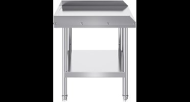Werkbank – Werktafel – Werkbank Met Opbergruimte – Werkblad – RVS Werkbank – 61x71 cm – Roestvrijstalen, 0,8 mm dik staal