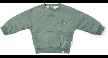 Little Dutch – Groene trui met buidelzak – Forest Friends – maat 104