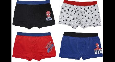 Marvel Spiderman Boxershort - Set van 4 - Katoen - Maat 122/128