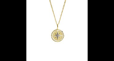 Orolino Halskette 375 Gold zweifarbig mit Windrosen-Motiv 42/45cm lang