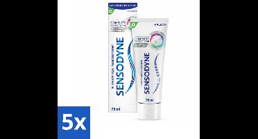 5 x Sensodyne - Tandpasta - Complete Protection + Advanced Whitening - Witte Tanden - 75 ml - Gevoelige Tanden - Tandpasta - Whitening - Tanden Reinigen - Tanden Beschermen