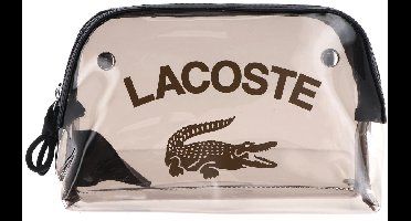 LACOSTE toilettas Double Make Up Pouch Transparent Noir Ermine transparant