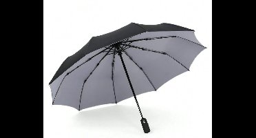 S&E Extra Sterke Windproof Paraplu met 10 Ribben – Compact & Waterafstotend - Grijs