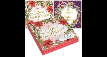 Janneke Brinkman kerstkaartenmapje - Bloemenkrans amaryllis � Bloemenkrans paars