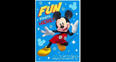 Mickey Mouse - Fleece deken - Blauw - Disney - Plaid - 100 x 140 cm.