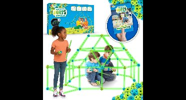 Fort Bouwpakket Glow in the Dark 130pcs - Constructiespeelgoed - Buitenspeelgoed - Bouwsets - Montessori Speelgoed - Speelgoed 3 Jaar - Speelgoed 4 jaar - Speelgoed 5 jaar - Joya Creative