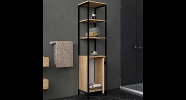 Derin Badkamermeubel | 100% MELAMINE | Saffier, Antraciet - Asir Group - Badkamer kolomkast - Bruin - MDF