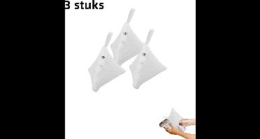 3-delige mini multifunctionele waszak - Polyester mesh waszak - Geschikt voor wasmachines, bh's en ondergoed - Witte rits driehoek 12 cm * 12 cm