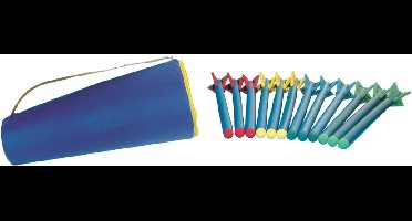 Spordas foam speerwerpen set - 12 stuks met draagtas.