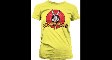 Looney Tunes Distressed Logo Girly Tee Damen T-Shirt Yellow-XL