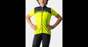 Castelli Fietsshirt Korte Mouwen Kids Lime Blauw - NEO PROLOGO JERSEY ELECTRIC LIME SAVILE BLUE-4Y