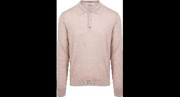 King Essentials The Robert Long Sleeve Poloshirt Merino Beige - Maat S - Heren - Pullovers