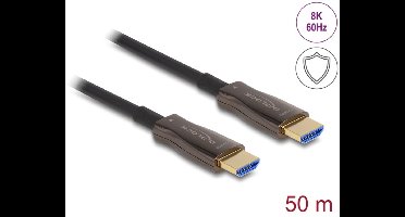 Delock Active Optical HDMI Cable with metal armouring 8K 60 Hz 50 m