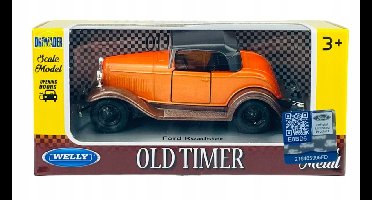 Welly Old Timer Ford Model A Roadster Oranje Metaal 1:34 Speelgoedauto