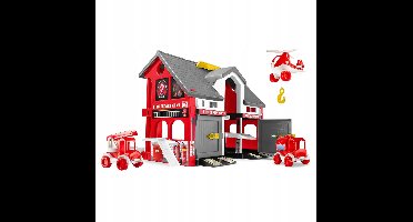 Wader Brandweerkazerne Speelhuis met Voertuigen - Creatieve Set