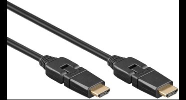 HDMI kabel | 360° roteerbaar | HDMI2.0 | 4K 60Hz + HDR | zwart | 3 meter