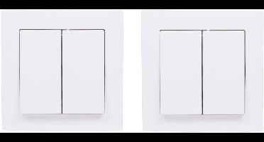 Benson Inbouw wisselschakelaar dubbel - 2x - wit - 250V 10A - WCD