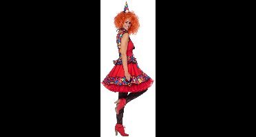 Clown Dame Kostuum Rood (Jurk) - Maat 36