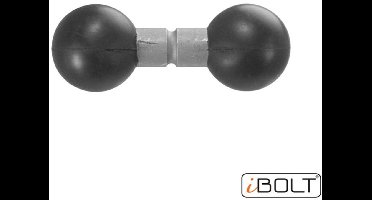 25mm / 1 inch metalen verlengkogeladapter Double Ball