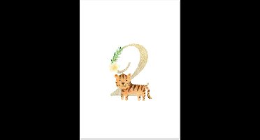 Cijfer 2 kinderkamer poster kinderkamer 50x70 cm