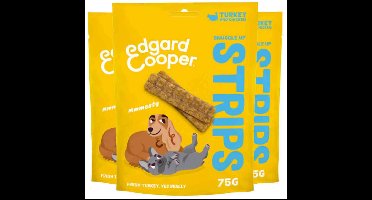 3x Edgard & Cooper Adult Strips Kalkoen - Kip 75 gr