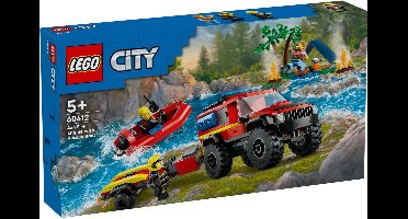LEGO City 4x4 brandweerauto met reddingsboot - 60412