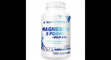 ALLNUTRITION | Magnesium 5 Forms + B6 (P-5-P) – 100 capsules | Energie, Spieren & Botten Supplement | 100 capsules