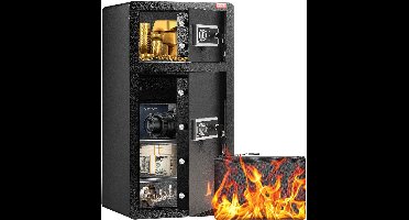 Kluis – Brandkast – Veiligheidskast – Sleutelkluis – Geldkluis – Dubbele Deuren – 3 mm Staalplaat – Dubbel Alarm