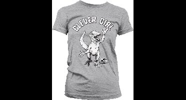 Jurassic Park Clever Girl Girly Tee Damen T-Shirt Heather-Grey-XL